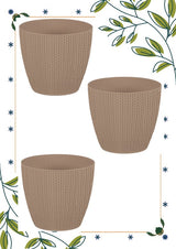 Bloempot De Max - Set van 3 Stuks - Beige