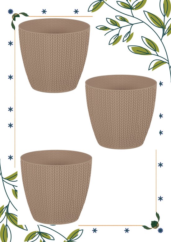 Bloempot De Max - Set van 3 Stuks - Beige