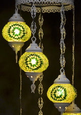 Hanglamp Halay - Oosterse - Glas - Wit - 7 Bollen