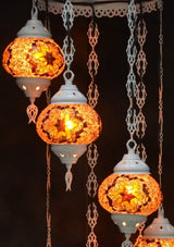 Hanglamp Halay - Oosterse - Glas - Wit - 7 Bollen