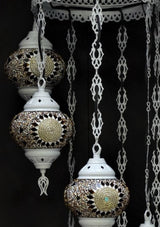 Hanglamp Halay - Oosterse - Glas - Wit - 7 Bollen