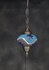 Hanglamp Halay - Oosterse - Mozaïek - Blauw - 53cm