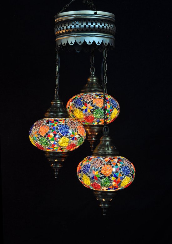Hanglamp Merkloos - Turkse - Mozaïek - Multicolour - 3 Bollen