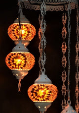 Hanglamp Halay - Oosterse - Glas - Wit - 7 Bollen