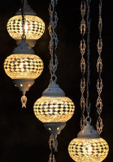 Hanglamp Halay - Oosterse - Glas - Wit - 7 Bollen