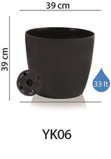 Bloempot De Max - Kunststof - Zwart - 39cm