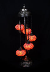 Staande Lamp De Max - Turkse - Mozaïek - Oranje - 5 Bollen