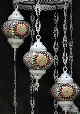 Hanglamp Halay - Oosterse - Glas - Wit - 7 Bollen