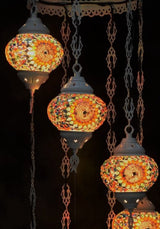 Hanglamp Halay - Oosterse - Glas - Wit - 7 Bollen