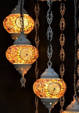Hanglamp Halay - Oosterse - Glas - Wit - 7 Bollen
