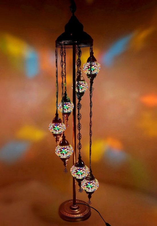 Staande Lamp Merkloos - Turkse - Multicolour - 7 Bollen