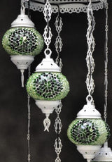 Hanglamp Halay - Oosterse - Glas - Wit - 7 Bollen