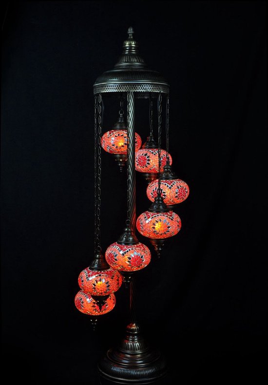 Staande Lamp Merkloos - Turkse - Rood - 7 Bollen