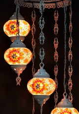 Hanglamp Halay - Oosterse - Glas - Wit - 7 Bollen