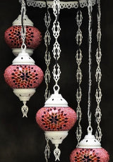 Hanglamp Halay - Oosterse - Glas - Wit - 7 Bollen