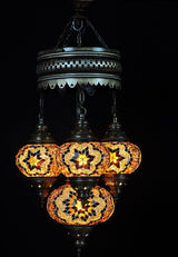 Kroonluchter De Max - Turkse - Glas - Bruin - 4 Bollen