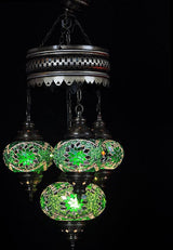 Hanglamp De Max - Turkse - Glas - Groen - 4 Bollen