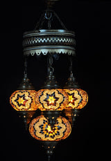 Kroonluchter De Max - Turkse - Glas - Bruin - 4 Bollen