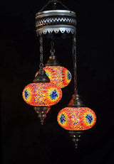 Hanglamp De Max - Turkse - Mozaïek - Multicolour - 3 Bollen