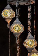 Hanglamp Halay - Oosterse - Glas - Wit - 7 Bollen