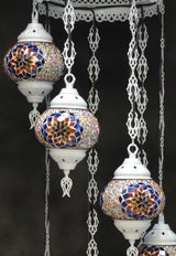 Hanglamp Halay - Oosterse - Glas - Wit - 7 Bollen