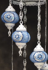 Hanglamp Halay - Oosterse - Glas - Wit - 7 Bollen