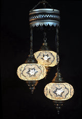 Hanglamp De Max - Turkse - Mozaïek - Wit - 3 Bollen