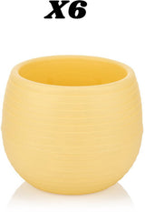 Bloempot De Max - Set van 6 Stuks - Geel - 13cm