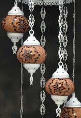 Hanglamp De Max - Turkse - Mozaïek - Bruin - 7 Bollen
