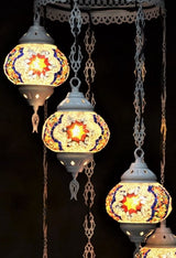 Hanglamp Halay - Oosterse - Glas - Wit - 7 Bollen