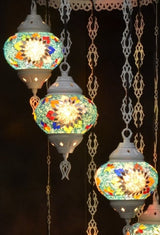 Hanglamp Halay - Oosterse - Glas - Wit - 7 Bollen