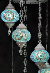 Hanglamp Halay - Oosterse - Glas - Wit - 7 Bollen