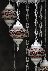 Hanglamp Halay - Oosterse - Glas - Wit - 7 Bollen