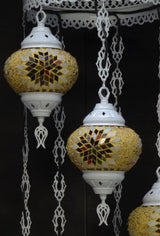 Hanglamp Halay - Oosterse - Glas - Wit - 7 Bollen