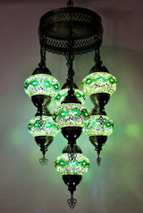 Hanglamp De Max - Turkse - Mozaïek - Bruin - 7 Bollen