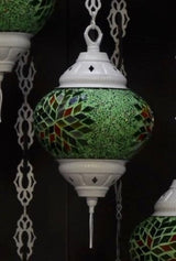 Hanglamp Halay - Oosterse - Glas - Wit - 7 Bollen