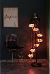 Staande Lamp Halay - Turkse - Mozaïek - Groen - 7 Bollen