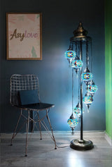 Staande Lamp Halay - Turkse - Mozaïek - Groen - 7 Bollen