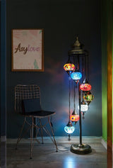 Staande Lamp Halay - Turkse - Mozaïek - Groen - 7 Bollen
