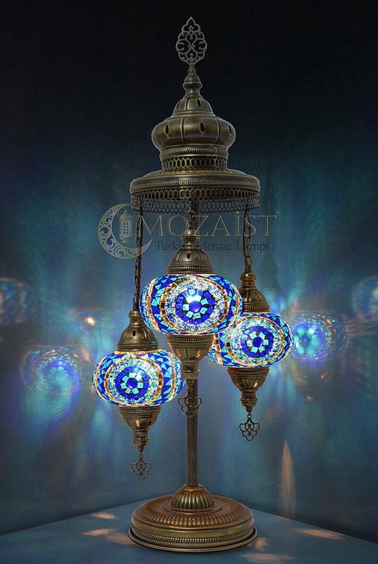 Tafellamp De Max - Turkse - Mozaïek - Blauw