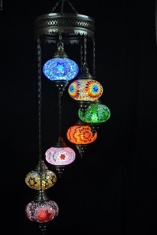 Hanglamp Merkloos - Turkse - Mozaïek - 7 Bollen