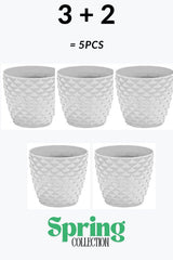 Bloempot Serinova - Set van 5 Stuks - Taupe
