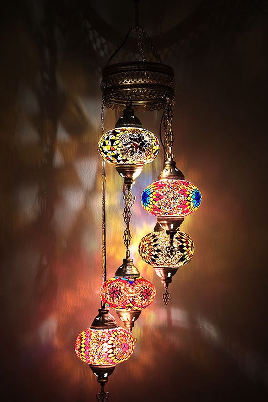 Hanglamp De Max - Turkse - Mozaïek - 5 Bollen
