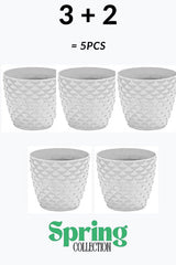 Bloempot De Max - Set van 5 Stuks - Wit