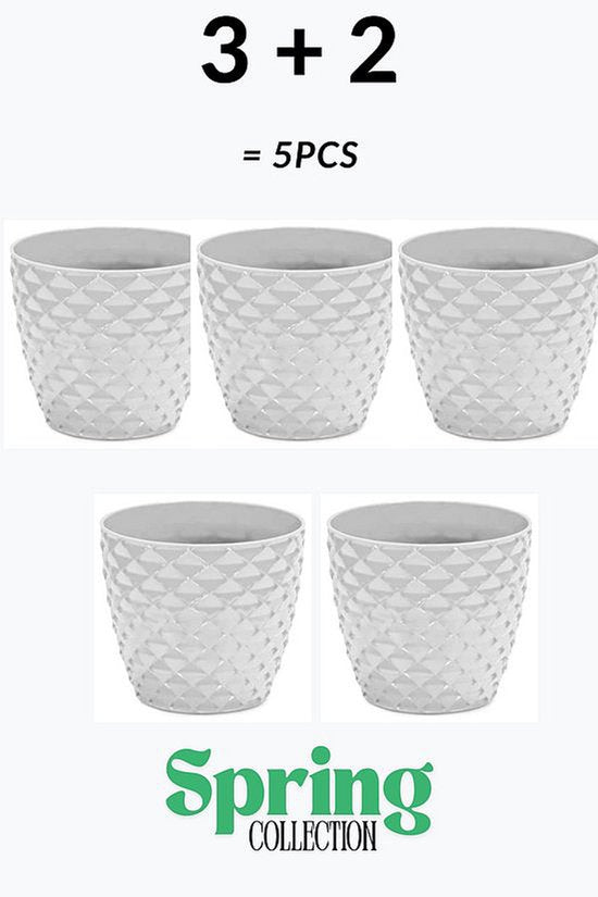 Bloempot De Max - Set van 5 Stuks - Wit