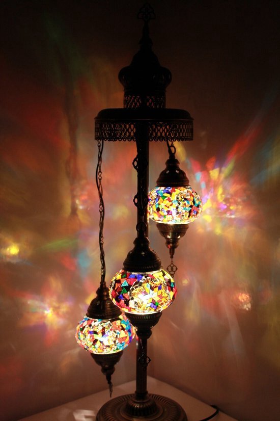 Staande Lamp Merkloos - Turkse - Mozaïek - Multicolour - 3 Bollen
