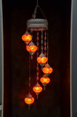 Hanglamp Halay - Oosterse - Glas - Wit - 7 Bollen