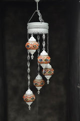 Hanglamp Merkloos - Turkse - Glas - Multicolour - 5 Bollen