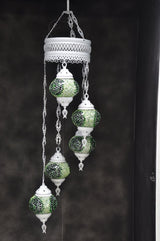 Hanglamp Merkloos - Turkse - Glas - Groen - 5 Bollen