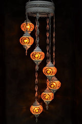 Hanglamp De Max - Turkse - Mozaïek - Bruin - 7 Bollen